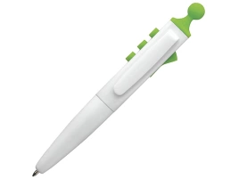 Ручка шариковая Clic Pen, белая с лайм