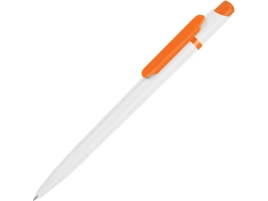 Ручка шариковая Этюд, белая с оранжевым