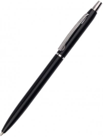 Ручка металлическая Летопись, чёрная с серебристым