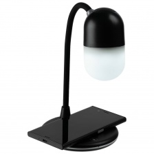 Лампа с колонкой и беспроводной зарядкой lampaTon, черная