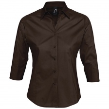 Рубашка женская с рукавом 3/4 Effect 140 темно-коричневая, размер S