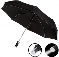 Зонт c фонариком складной Farol, чёрный