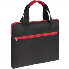 Конференц-сумка Unit Сontour, черная с красной отделкой
