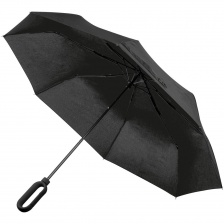 Зонт складной Hoopy с ручкой-карабином, черный
