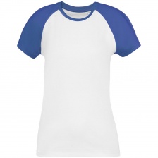 Футболка женская T-bolka Bicolor Lady белая с синим, размер XL