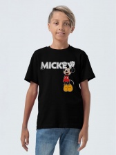 Футболка детская Mickey, черная, на рост 130-140 см (10 лет)