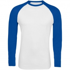 Футболка мужская с длинным рукавом Funky LSL белая с ярко-синим, размер XL