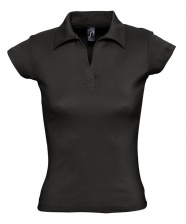 Рубашка поло женская без пуговиц Pretty 220 черная, размер L