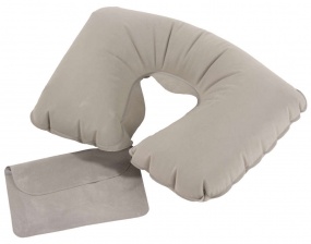 Надувная подушка под шею в чехле Sleep, серая