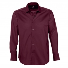 Рубашка мужская с длинным рукавом Brighton, бордовая, размер 3XL