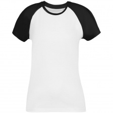 Футболка женская T-bolka Bicolor Lady белая с черным, размер M