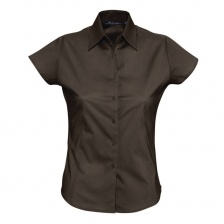 Рубашка женская с коротким рукавом EXCESS темно-коричневая, размер L
