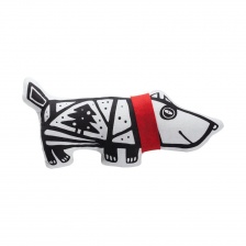 Игрушка «Собака в шарфе», малая, белая с красным