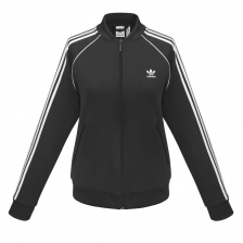 Куртка тренировочная женская на молнии SST TT, черная, размер XS