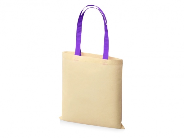 Холщовая сумка Nevada 100, некрашенная с пурпурными ручками фото 2