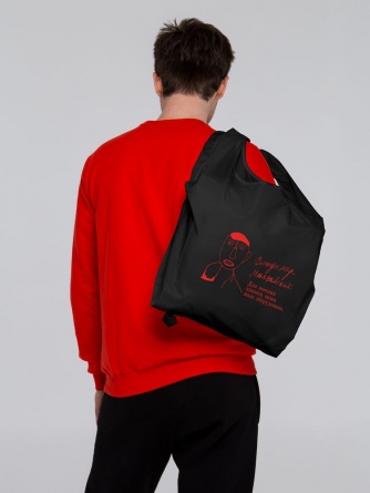 Складная сумка для покупок «Маяковский», черная фото 5