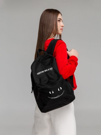 Рюкзак со светящимся принтом Cheshire Cat, черный фото 1