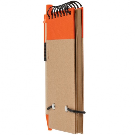 Блокнот на кольцах Eco Note с ручкой, темно-оранжевый фото 3