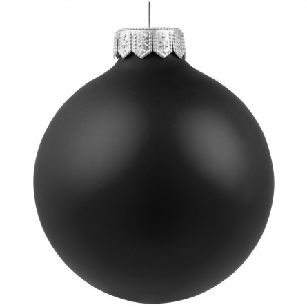 Елочный шар Gala Night Matt в коробке с тиснением, черный, 8 см фото 2