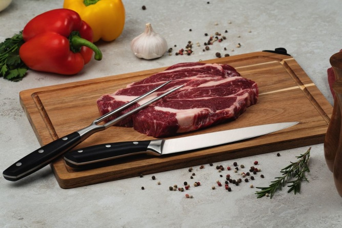 Набор для мяса Slice Twice с ножом-слайсером и вилкой фото 7