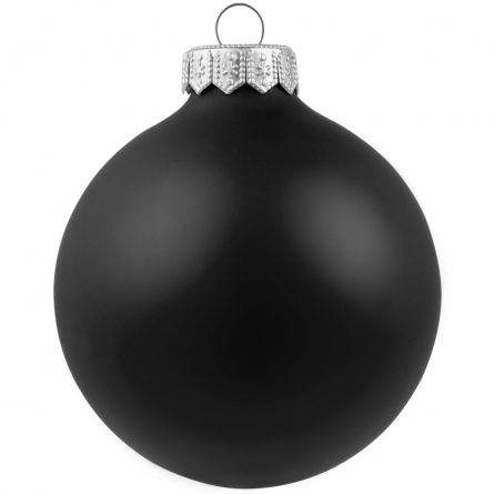 Елочный шар Gala Night Matt в коробке с тиснением, черный, 8 см фото 1
