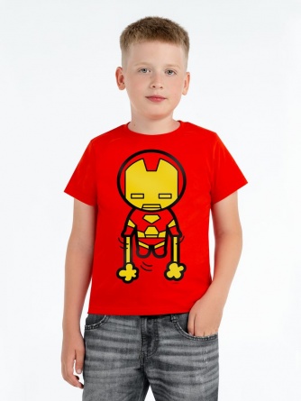 Футболка детская Kawaii Iron Man, красная, на рост 106-116 см (6 лет) фото 1