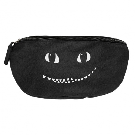 Поясная сумка со светящимся принтом Cheshire Cat, черная фото 4
