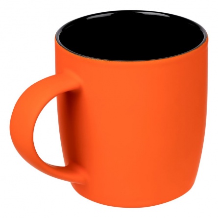 Кружка Surprise Touch Black c покрытием софт-тач, оранжевая фото 2