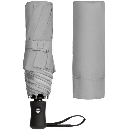 Зонт складной «Луч света» со светоотражающим куполом, серый фото 4