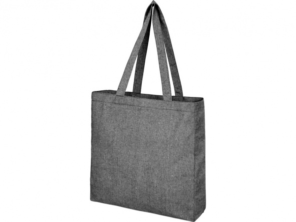 Эко-сумка с клинчиком «Pheebs» из переработанного хлопка, чёрная фото 1
