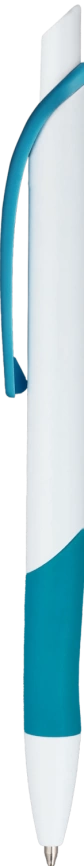 Ручка шариковая KLEO, белая с бирюзовым фото 2