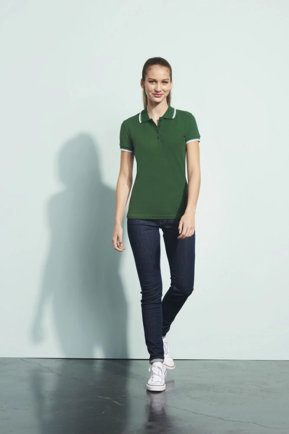 Рубашка поло женская Practice women 270 зеленая с белым, размер S фото 4