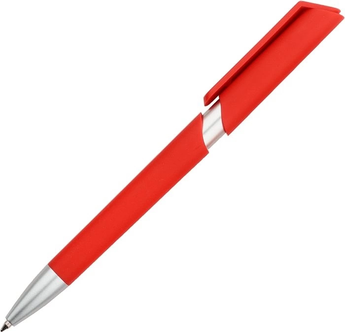 Ручка шариковая ZOOM SOFT, красная фото 2