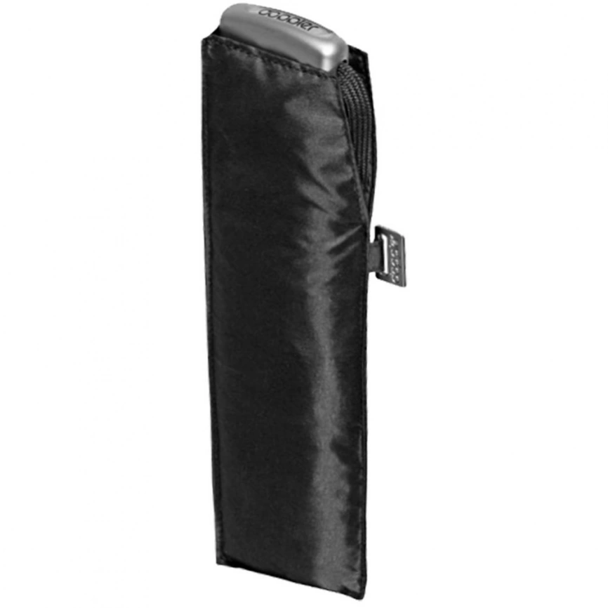 Зонт складной Carbonsteel Slim, черный фото 3