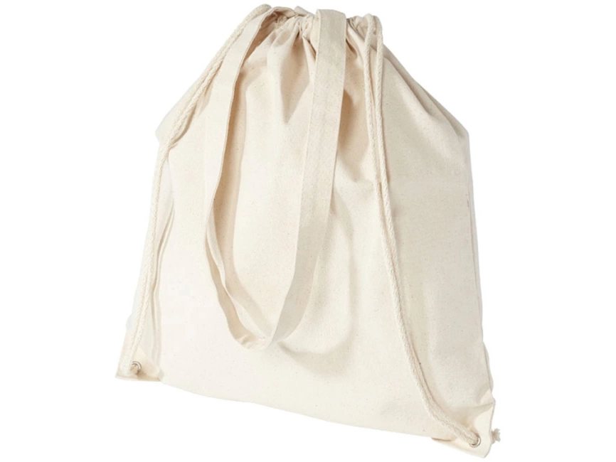 Рюкзак со шнурком Eliza из хлопчатобумажной ткани плотностью 240 г/м², натуральный фото 4