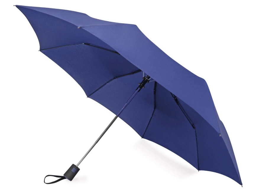 Зонт складной Irvine, полуавтоматический, 3 сложения, с чехлом, темно-синий фото 1