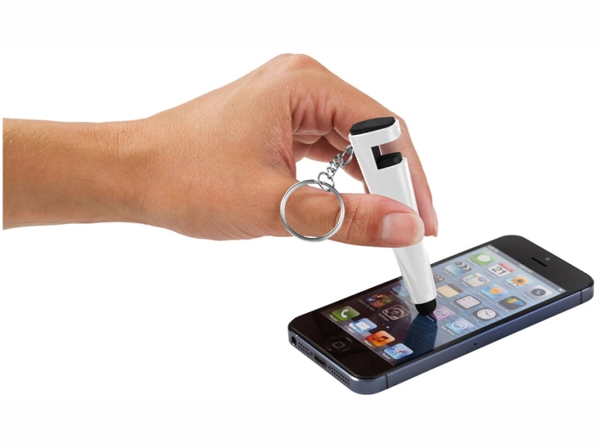 Очиститель экрана со стилусом и подставка для телефона 4 в 1, белый фото 5