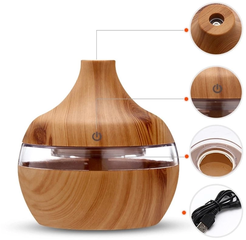 Светодиодный USB арома увлажнитель Holz, коричневый фото 2