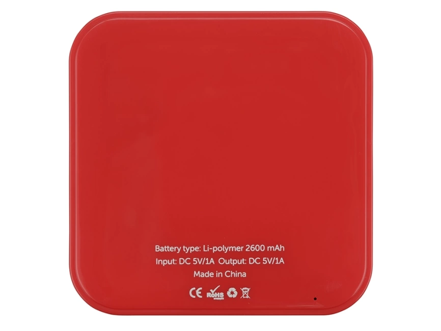 Портативное зарядное устройство (power bank) Квадрум, 2600 mAh, красный фото 7