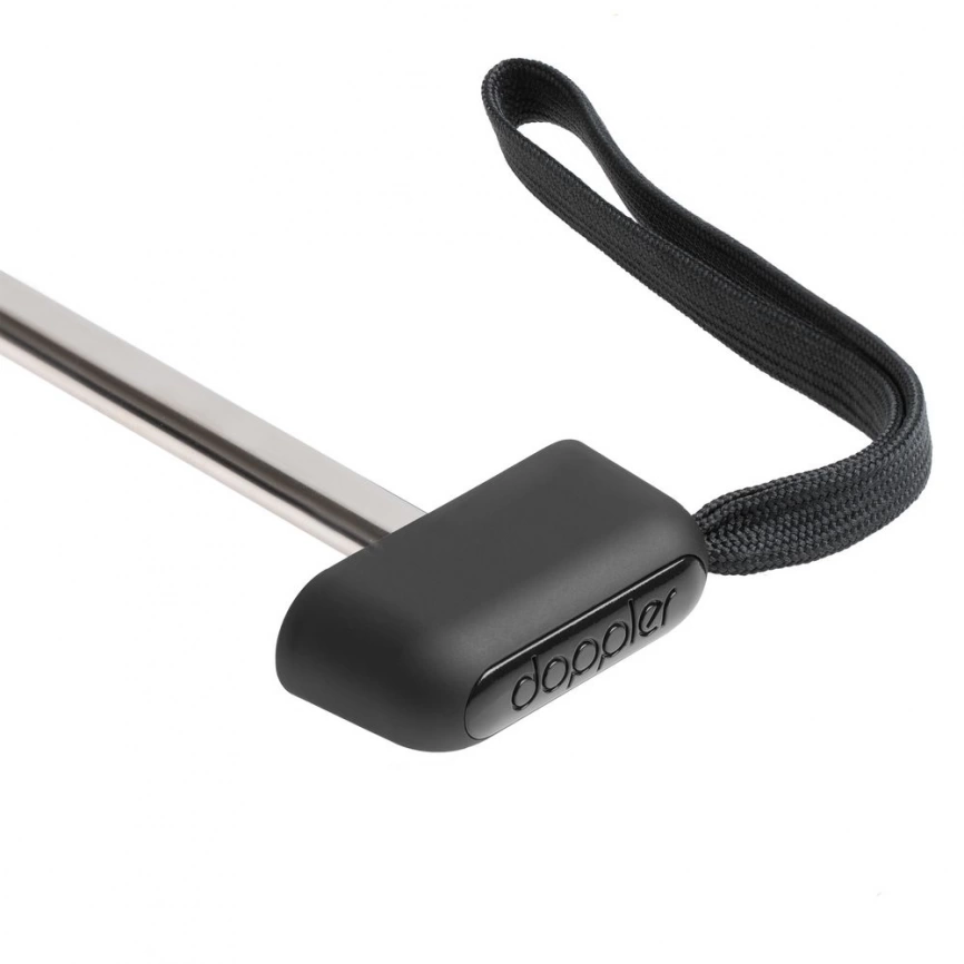 Зонт складной Carbonsteel Slim, черный фото 7