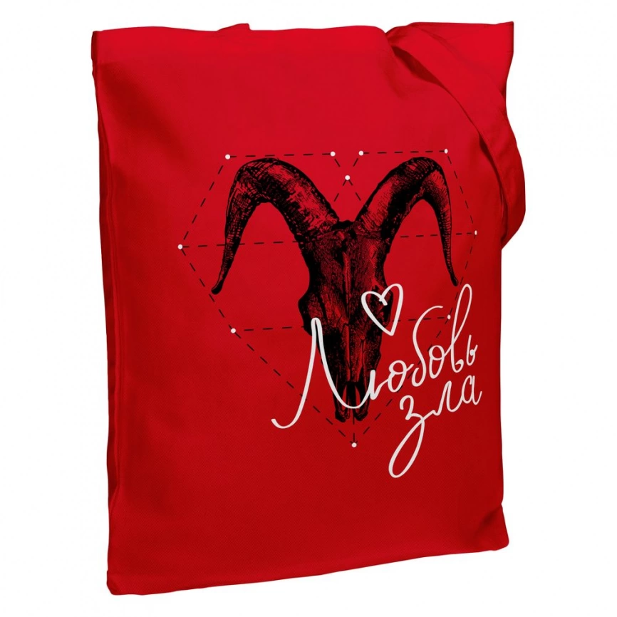 Холщовая сумка «Любовь зла», красная фото 4