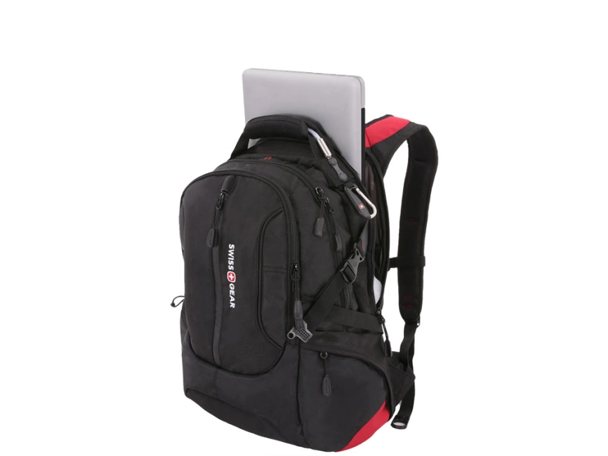 Рюкзак SWISSGEAR, 15, полиэстер 1200D, 36х17х50 см, 30 л, черный/красный фото 3