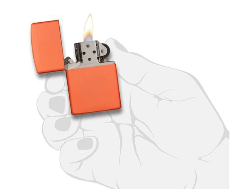 Зажигалка ZIPPO Classic с покрытием Orange Matte, латунь/сталь, оранжевая, матовая, 38x13x57 мм фото 5