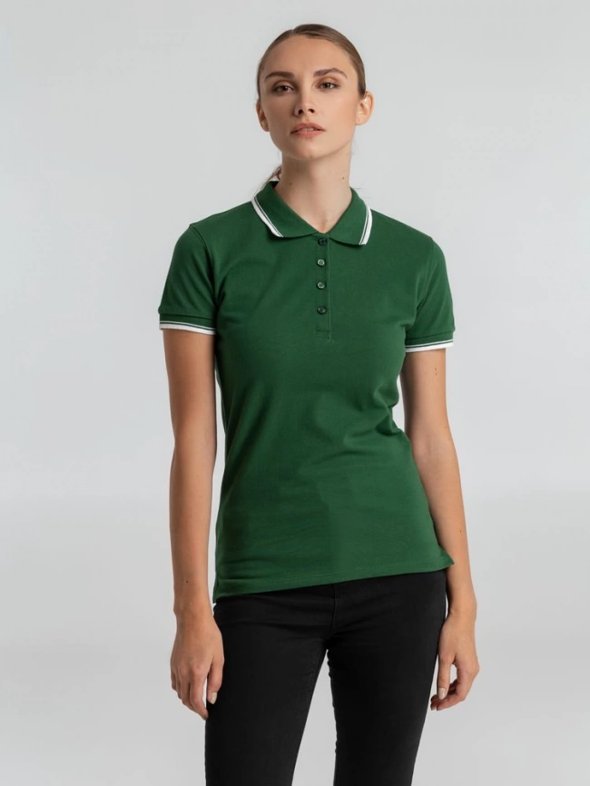 Рубашка поло женская Practice women 270 зеленая с белым, размер L фото 10