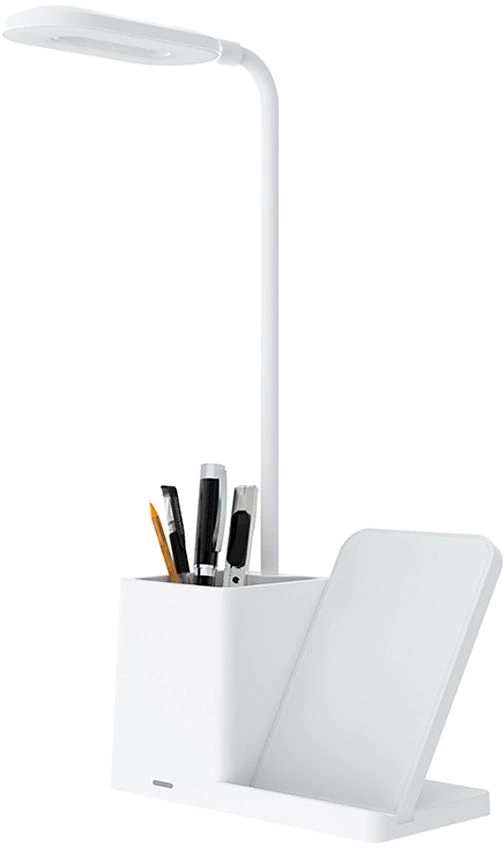 Настольная лампа Stark с беспроводной зарядкой, белая фото 2