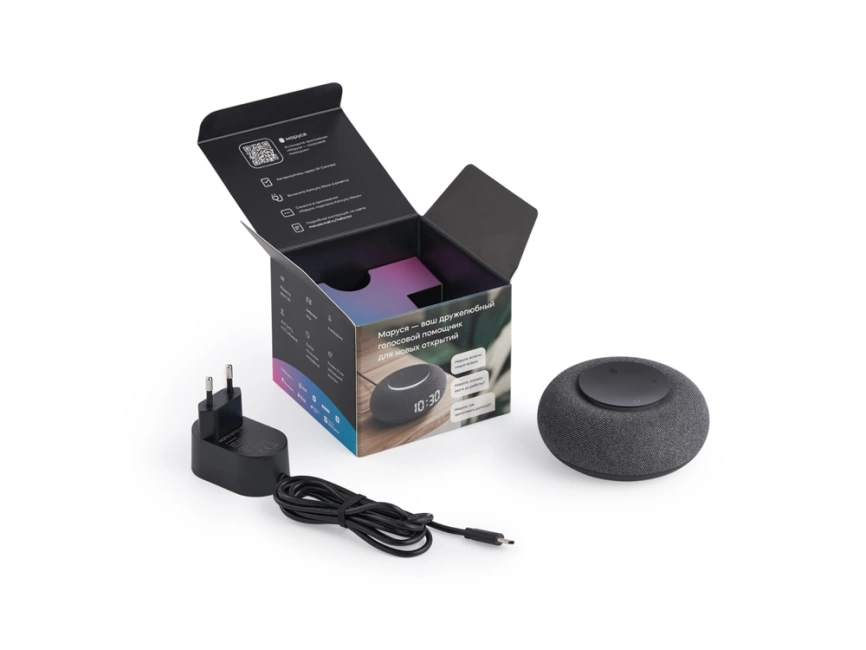 Умная колонка VK Капсула Мини с голосовым помощником Марусей, темный серый фото 5
