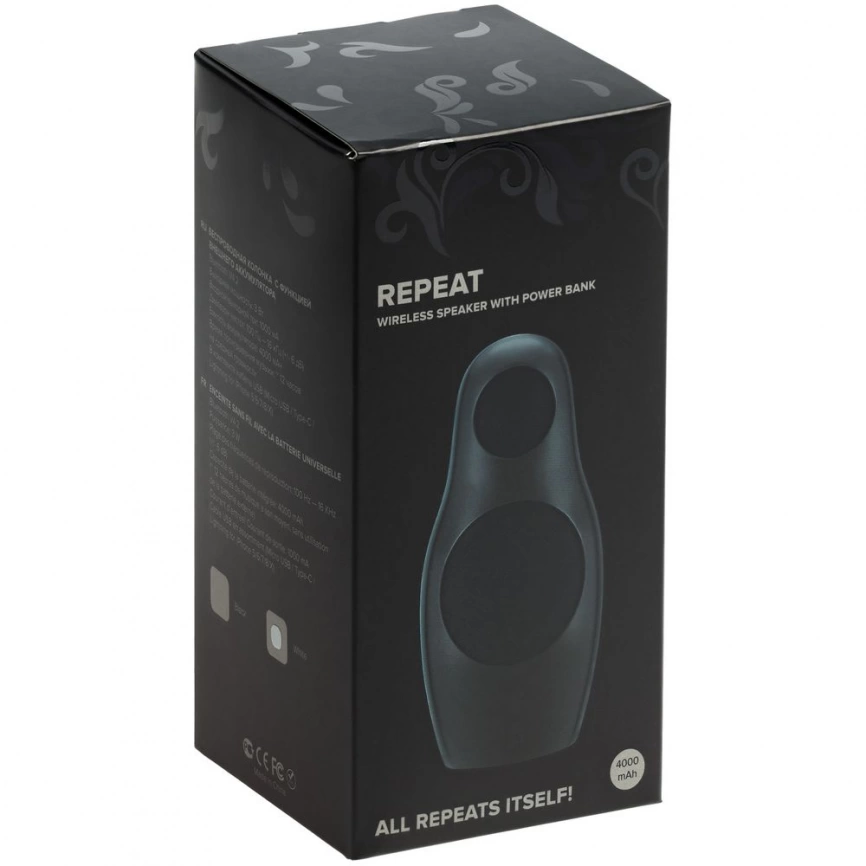 Беспроводная колонка Repeat с аккумулятором 4000 мАч, синяя фото 8
