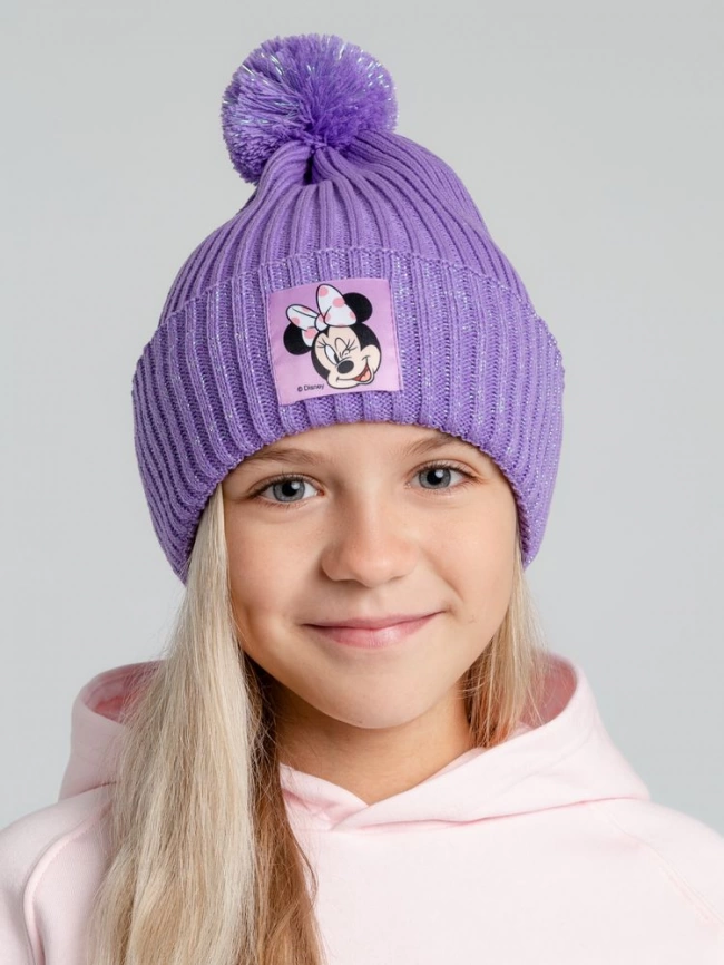 Шапка детская Minnie Mouse, сиреневая фото 2