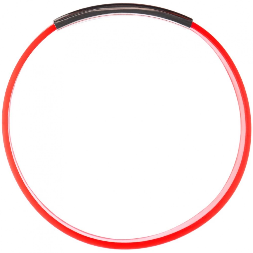Силиконовый браслет Brisky с металлическим шильдом, красный фото 3