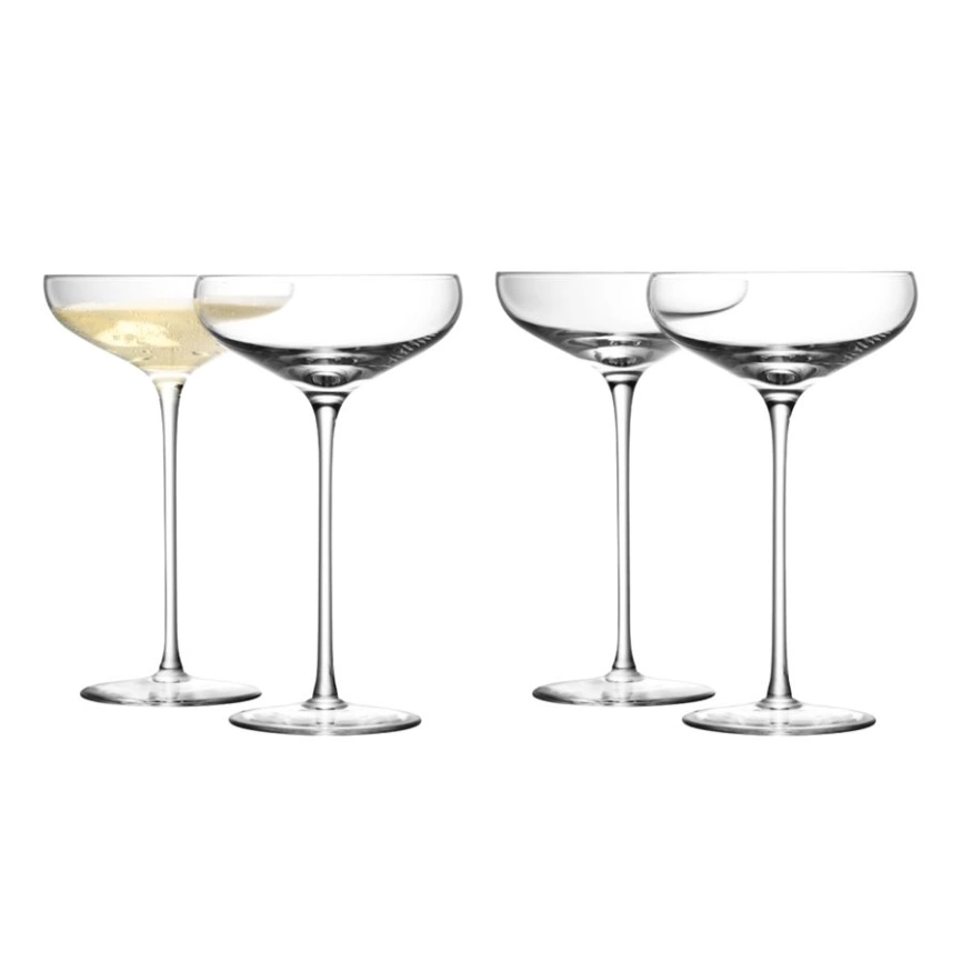 Набор из 4 больших бокалов для шампанского Wine Saucer фото 1